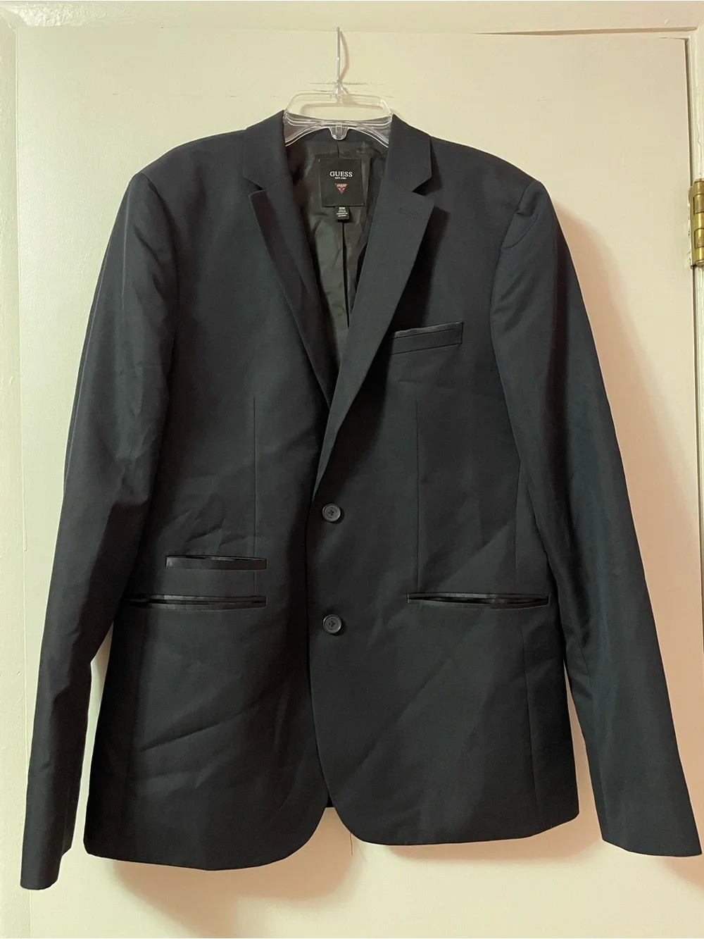 GUESS Black Blazer with Red Logo Accent